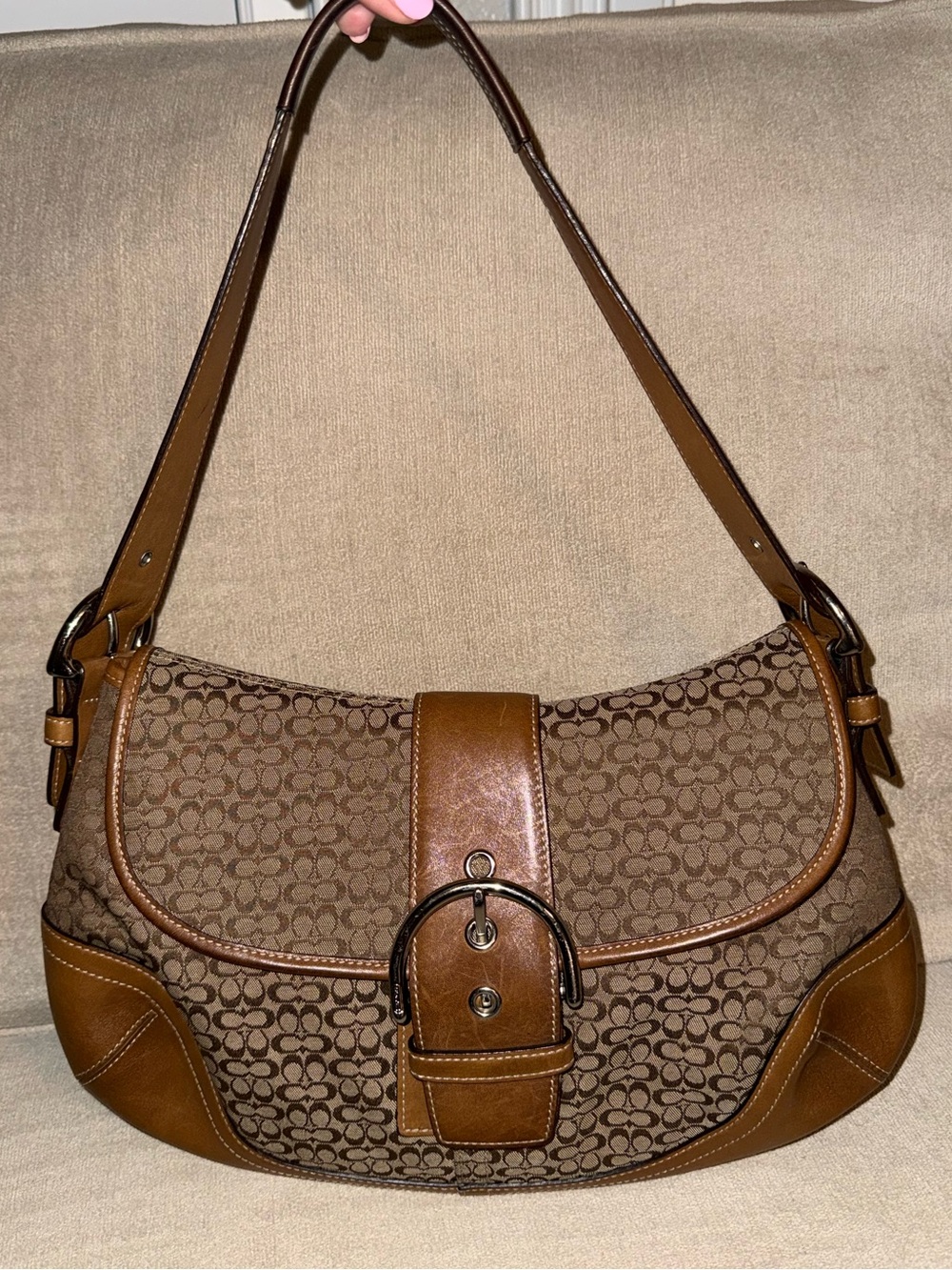 Vintage Coach SoHo Micro Signature Canvas Shoulder Bag